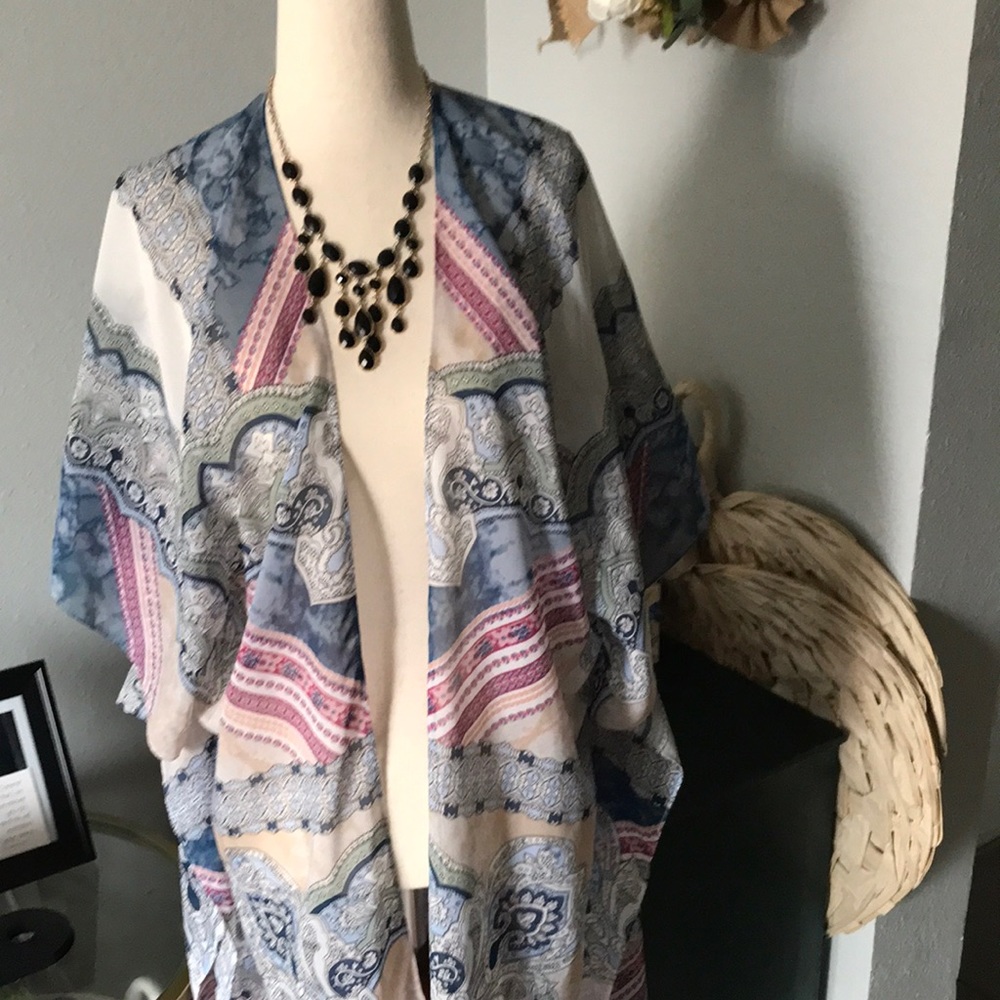 Bohemian Kimono Blue Beautiful Colors Lightweight FINAL SALE Final Sale